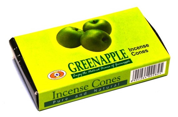 Darshan International Incense Cones GREEN APPLE With Holder (10 PCS)