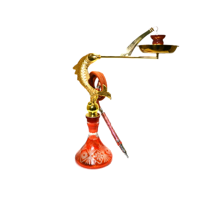 Ναργιλές FISH Gold- plated engraved bottle 56cm
